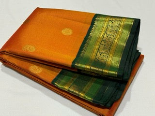 Rustic orange with bottle green