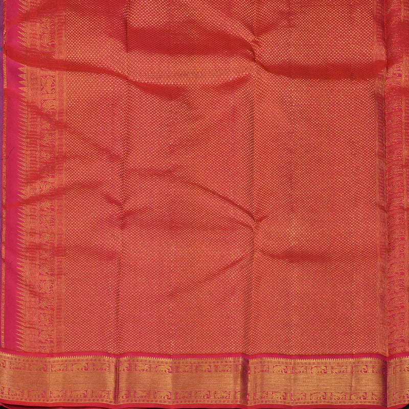 Peacock blue / Rani Pink Zari checks