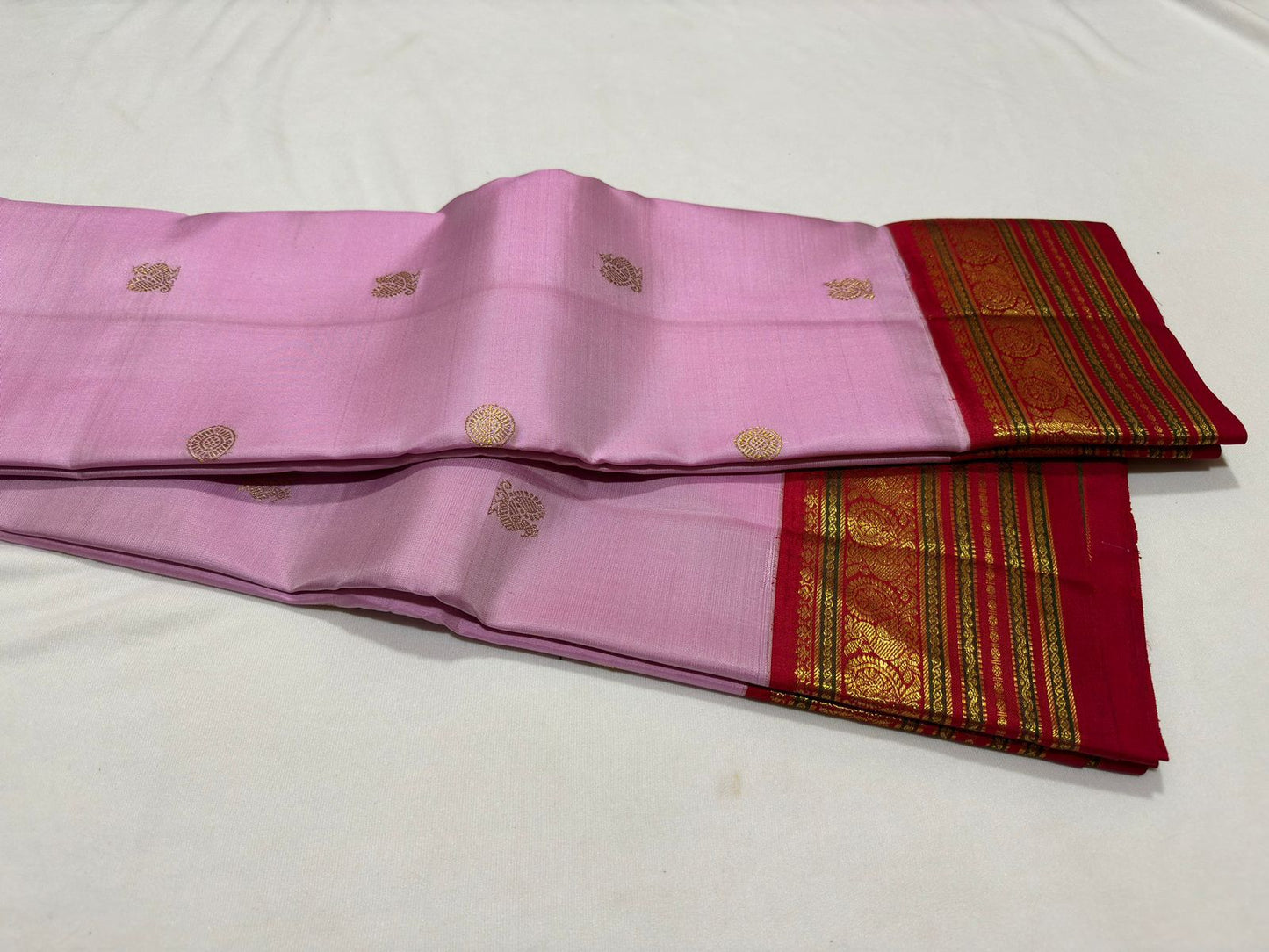 Lavendarish pink with red