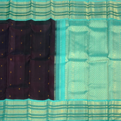 Dark purple Beetlenut / Teal varisaipet buttas korvai