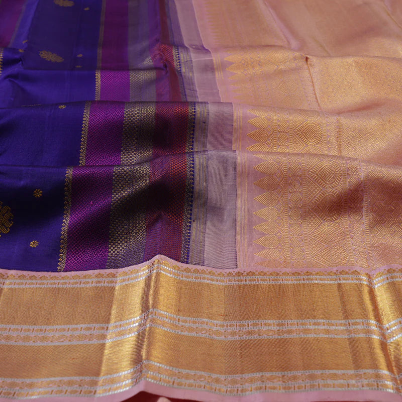 Magenta / Purple horizontal design wih buttas rose gold border