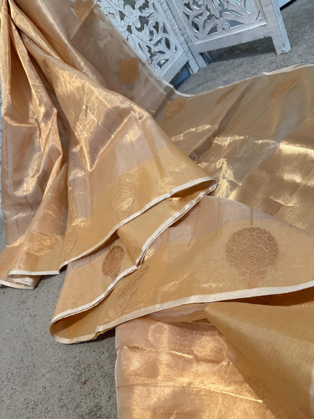 Pure Tissue silk benarasi gold