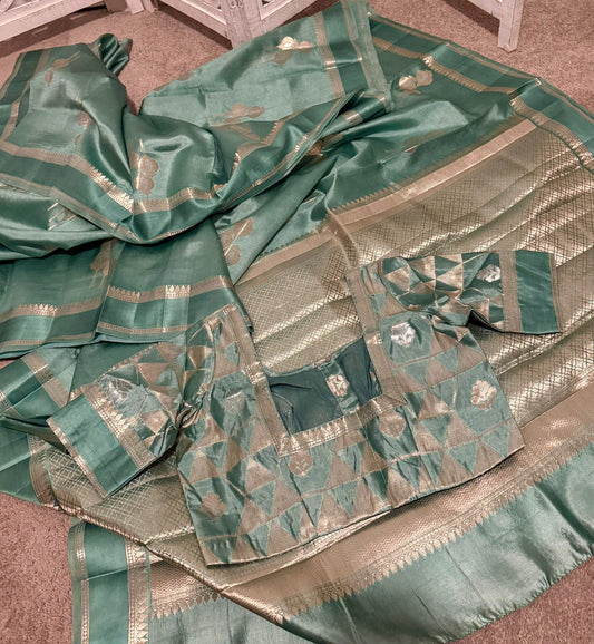 Mango Benarasi pastel green