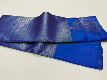Royal blue with turquoise green jacquard