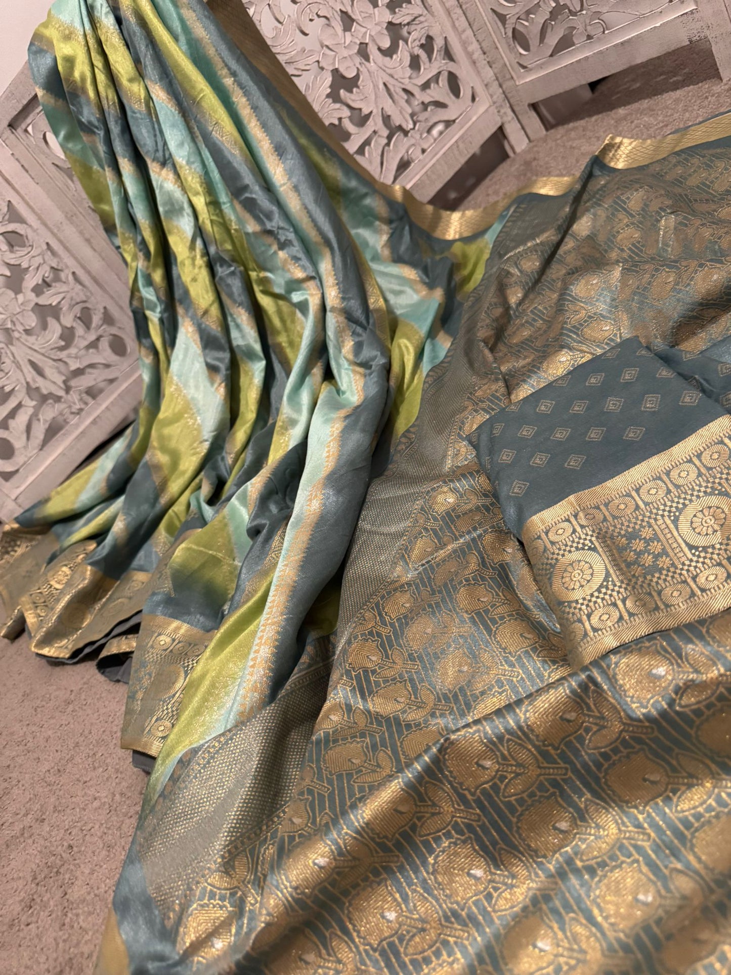 Pure Mashru Benarasi pastel shades