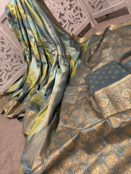 Pure Mashru Benarasi pastel shades