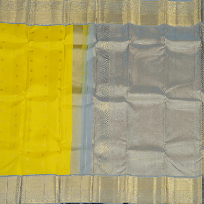Lemon yellow / pastel grey buttas korvai