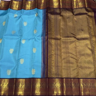 Ananda blue with purplish brown korvai Ganda Berunda buttas