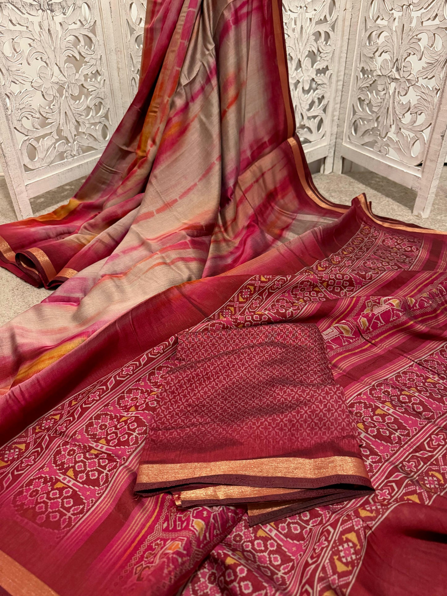 Leheriya in buttery soft tussar silk