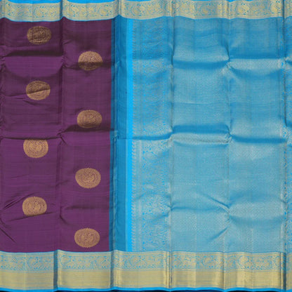 Plum purple / blue big buttas korvai