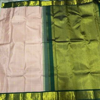 Light pink with bottle green