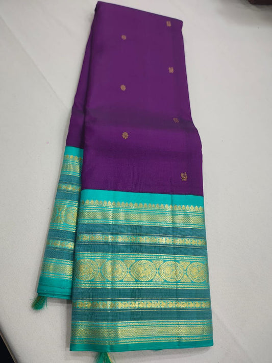 Magenta purple dual tone / teal varisaipet buttas korvai