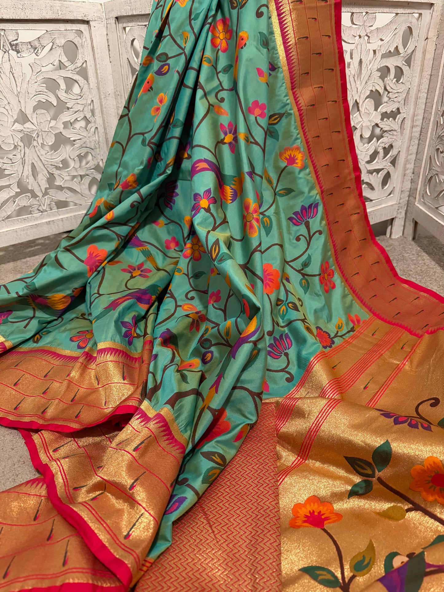 Soft Silk Pythani - Sea green