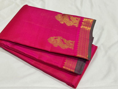 Tomato pink vairaoosi vintage style Yazhi motiffs