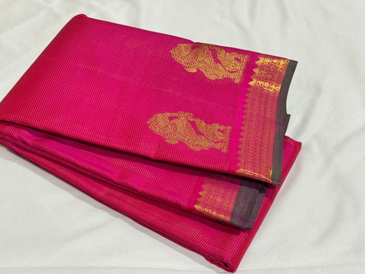 Tomato pink vairaoosi vintage style Yazhi motiffs