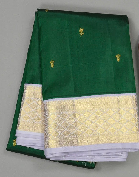 Bottle green mauve buttas korvai