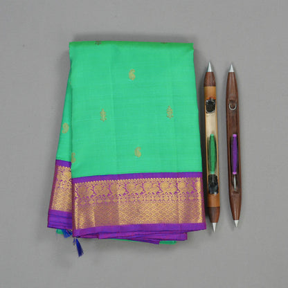 Sea green / purple buttas korvai