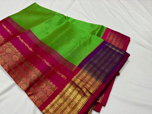 Parrot Green Ganga jamuna plain korvai