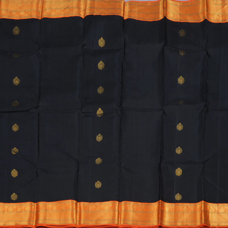 Black fanta orange korvai flower buttas