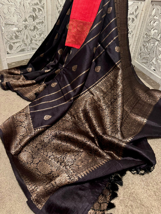Black Pure Silk Benarasi
