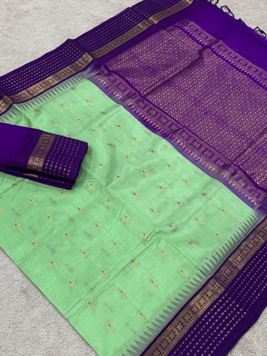 Pista Green/Purple buttas korvai