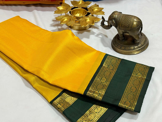 Sunshine yellow with sapphire green vairaoosi rettapate