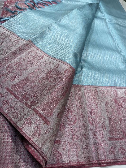 Sea blue / rust brown Jacquard