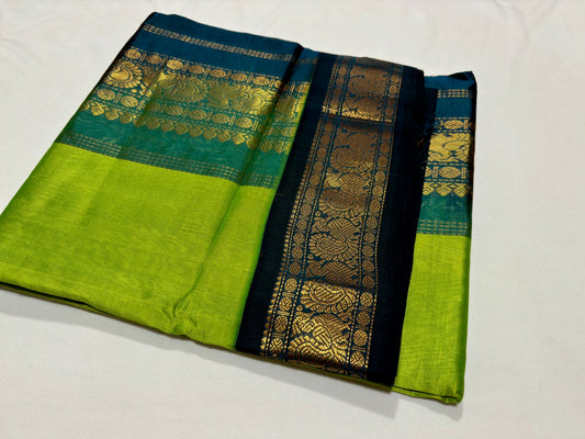 Light green with dark green plain korvai