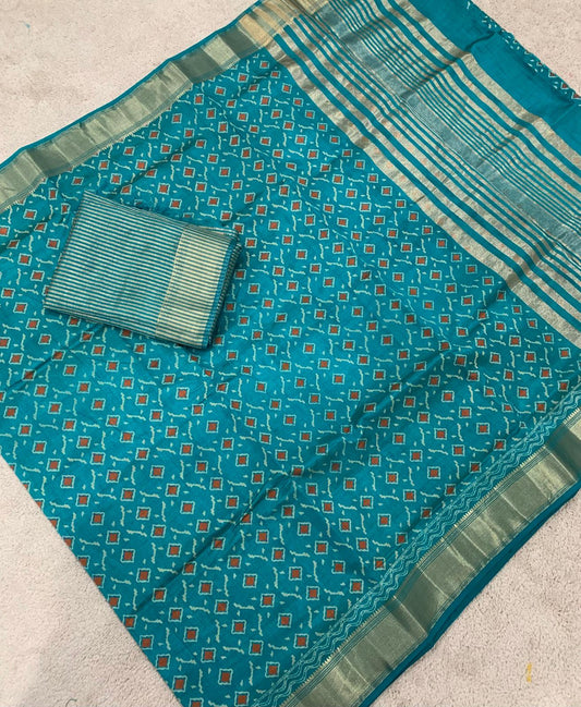 Rajkot Patola Design -Teal