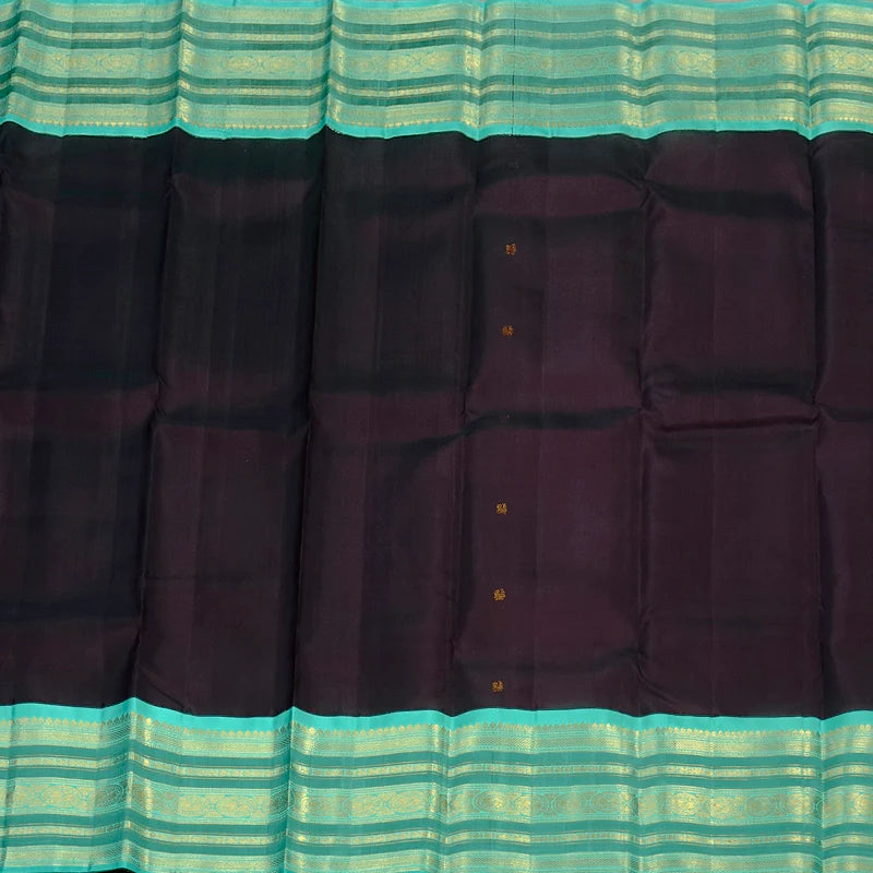 Dark purple Beetlenut / Teal varisaipet buttas korvai