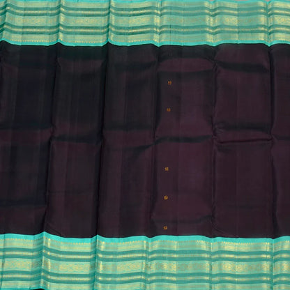 Dark purple Beetlenut / Teal varisaipet buttas korvai