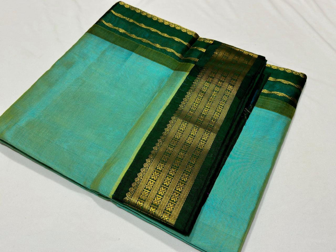 Light green ganga / jamuna plain korvai
