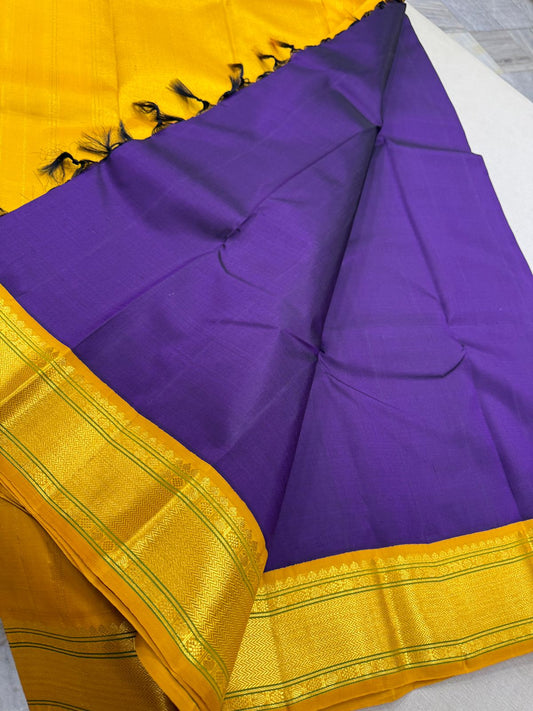 Deep purple with mustard korvai