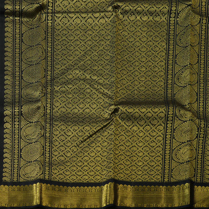 Lemon yellow / black korvai with buttas