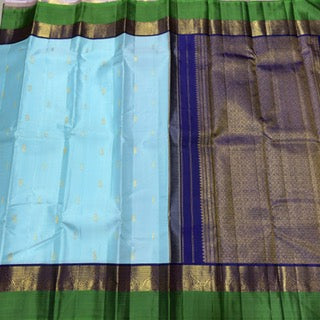 Powder blue with dark purple