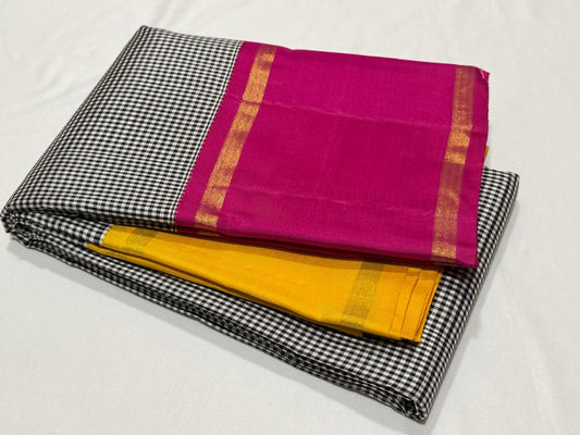 Black / white Ganga / Jamuna podikattam korvai