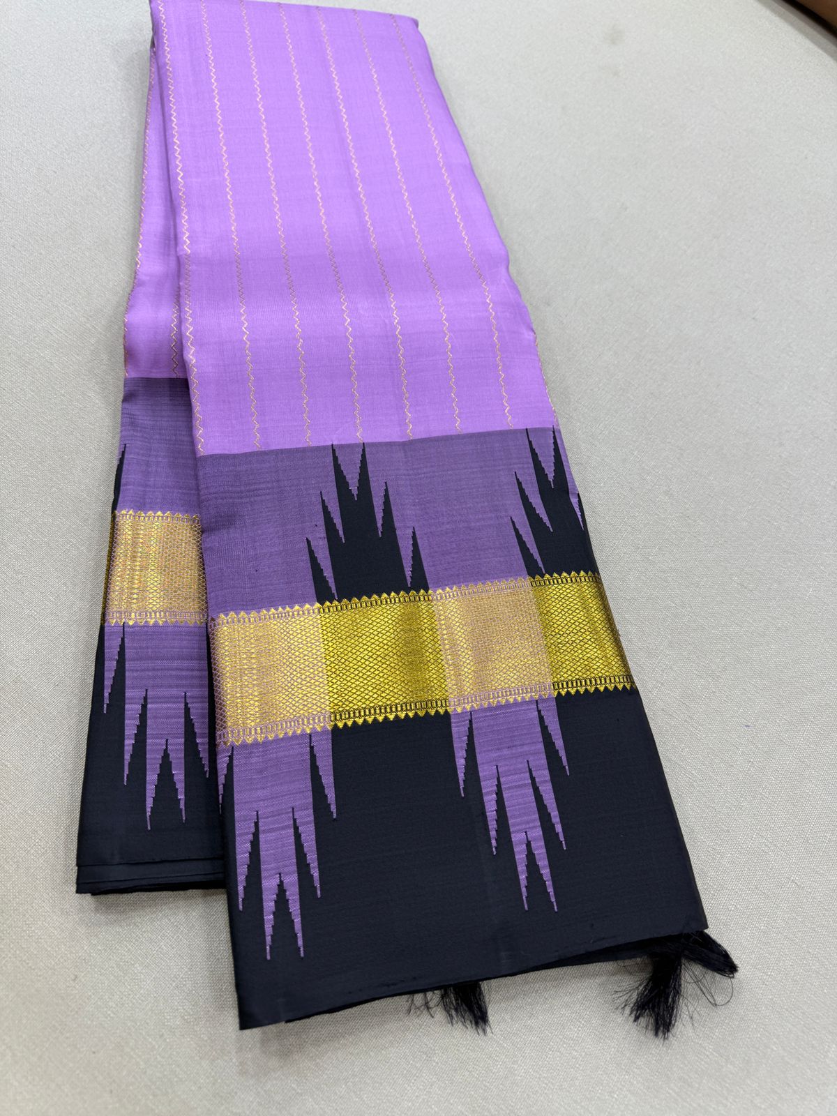 Lavender / purple temple border vertical vangi lines