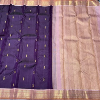 Beetlenut purple with soft peachish pink buttas korvai