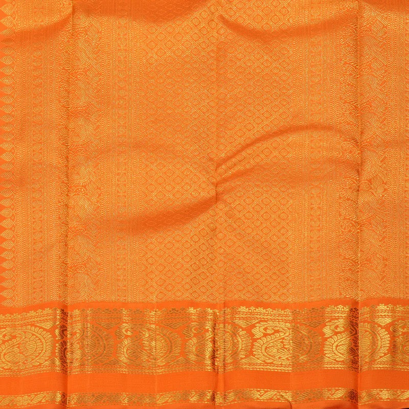 Royal blue / orange mayil chakram buttas korvai