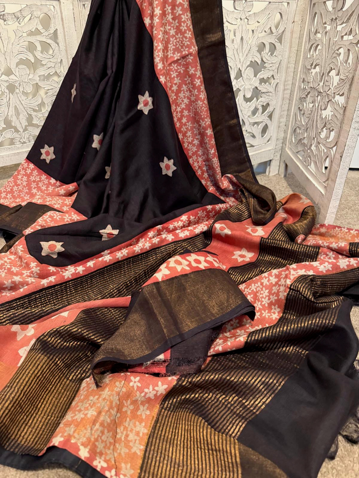 Pure Tussar Handloom Black