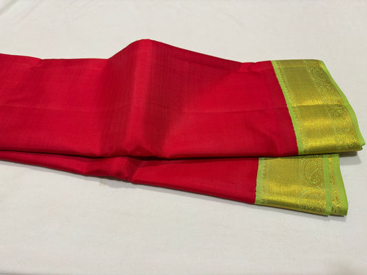 Red with Pastel green korvai