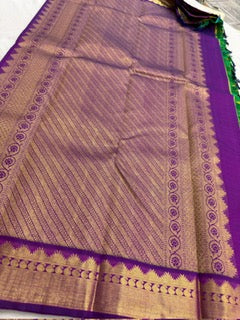 Neon green purple korvai