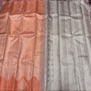 Peach with soft greyish brown jacquard