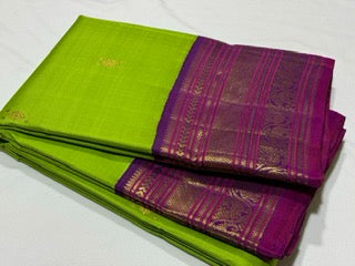 Parrot green with purple